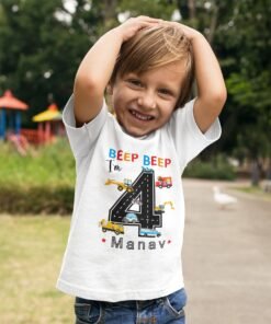 Personalized kids Construction Theme Printed T-shirts