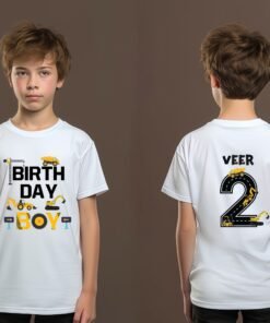 Personalized Kids Car-Theme T-Shirt with Front & Back Print