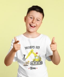 Personalized kids Construction Theme Printed T-shirts
