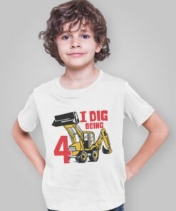 Personalized kids Construction Theme Printed T-shirts