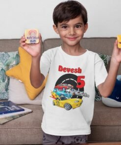 Personalized kids Car Theme Printed T-shirts