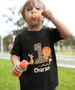 Kids Custom Birthday T-Shirts -Jungle Theme T-Shirts
