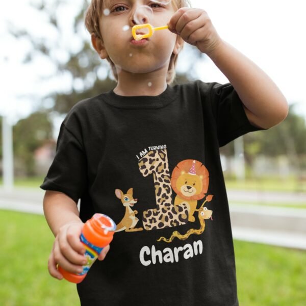 Kids Custom Birthday T-Shirts -Jungle Theme T-Shirts