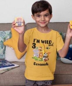 Kids Custom Birthday T-Shirts -Jungle Theme T-Shirts