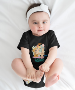Personalized baby monthly milestone romper and T-shirt