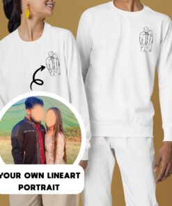 Personalized Couple Portrait Design Sweatshirts for Pre-Wedding Photoshoots & Anniversary