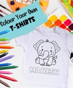 Personalised Kids Coloring T-Shirt - Color Your Own T-Shirt - Birthday Gifts for Kids