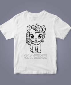 Alternative view of Personalised Kids Coloring T-Shirt - Color Your Own T-Shirt - Birthday Gifts for Kids