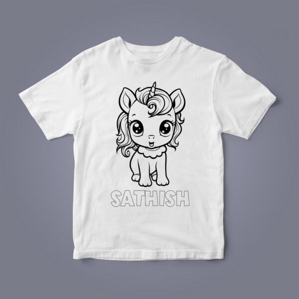 Alternative view of Personalised Kids Coloring T-Shirt - Color Your Own T-Shirt - Birthday Gifts for Kids