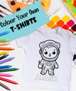 Personalised Kids Coloring T-Shirt - Color Your Own T-Shirt - Birthday Gifts for Kids