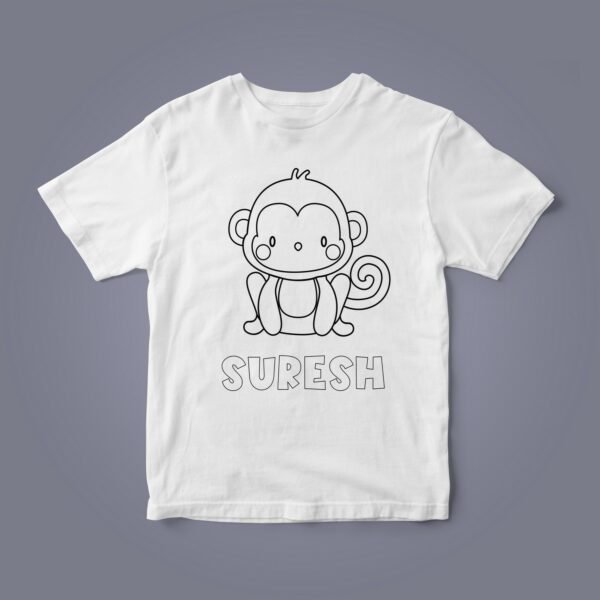 Alternative view of Personalised Kids Coloring T-Shirt - Color Your Own T-Shirt - Birthday Gifts for Kids
