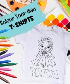 Personalised Kids Coloring T-Shirt - Color Your Own T-Shirt - Birthday Gifts for Kids
