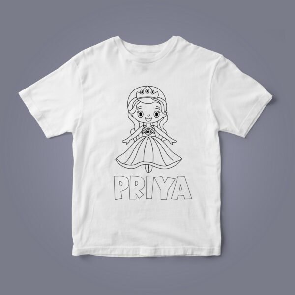 Alternative view of Personalised Kids Coloring T-Shirt - Color Your Own T-Shirt - Birthday Gifts for Kids