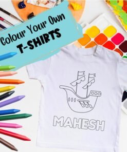 Personalised Kids Coloring T-Shirt - Color Your Own T-Shirt - Birthday Gifts for Kids