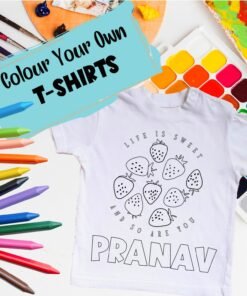 Personalised Kids Coloring T-Shirt - Color Your Own T-Shirt - Birthday Gifts for Kids