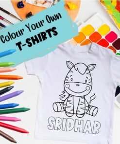 Personalised Kids Coloring T-Shirt - Color Your Own T-Shirt - Birthday Gifts for Kids