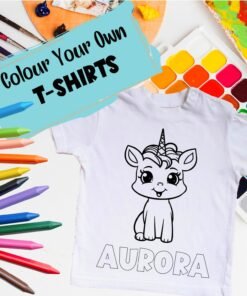 Personalised Kids Coloring T-Shirt - Color Your Own T-Shirt - Birthday Gifts for Kids