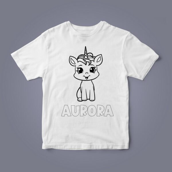 Alternative view of Personalised Kids Coloring T-Shirt - Color Your Own T-Shirt - Birthday Gifts for Kids