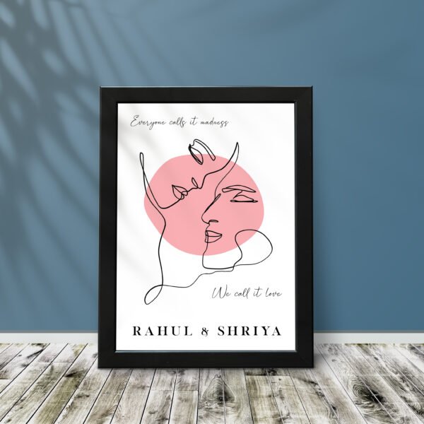 Couples, Couples line Art Portrait Frames - Anniversary Gifts for Him & Her - Personalised Home Decor