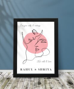 Couples, Couples line Art Portrait Frames - Anniversary Gifts for Him & Her - Personalised Home Decor