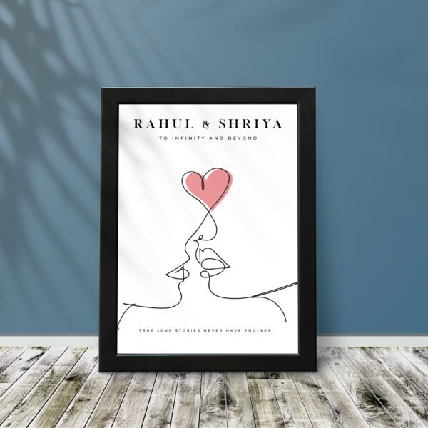 Couples, Couples line Art Portrait Frames - Anniversary Gifts for Him & Her - Personalised Home Decor