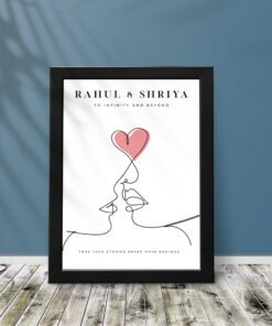 Couples, Couples line Art Portrait Frames - Anniversary Gifts for Him & Her - Personalised Home Decor