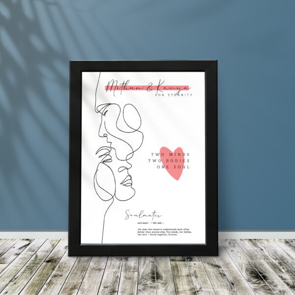 Couples, Couples line Art Portrait Frames - Anniversary Gifts for Him & Her - Personalised Home Decor