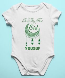 Baby First Eid Name Rompers/T-Shirts - Ramdan Gifts for Newborns