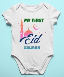 Baby First Eid Name Rompers/T-Shirts - Ramdan Gifts for Newborns