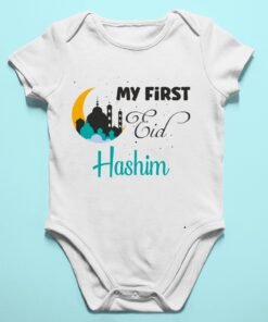 Baby First Eid Name Rompers/T-Shirts - Ramdan Gifts for Newborns