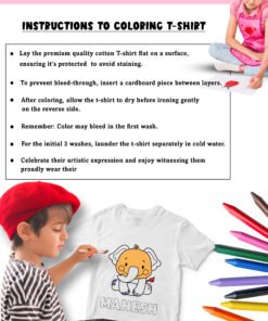 Alternative view of Personalised Kids Coloring T-Shirt - Color Your Own T-Shirt - Birthday Gifts for Kids