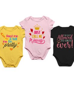 New Born Baby Romper Set Baby Onesies for Girl Set of 3