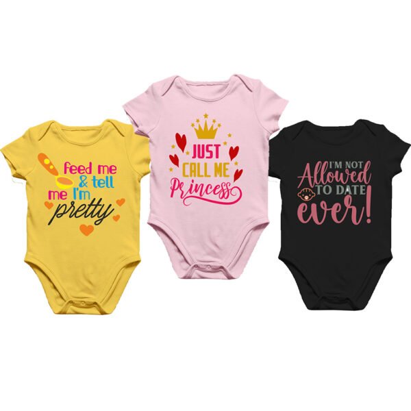 New Born Baby Romper Set Baby Onesies for Girl Set of 3