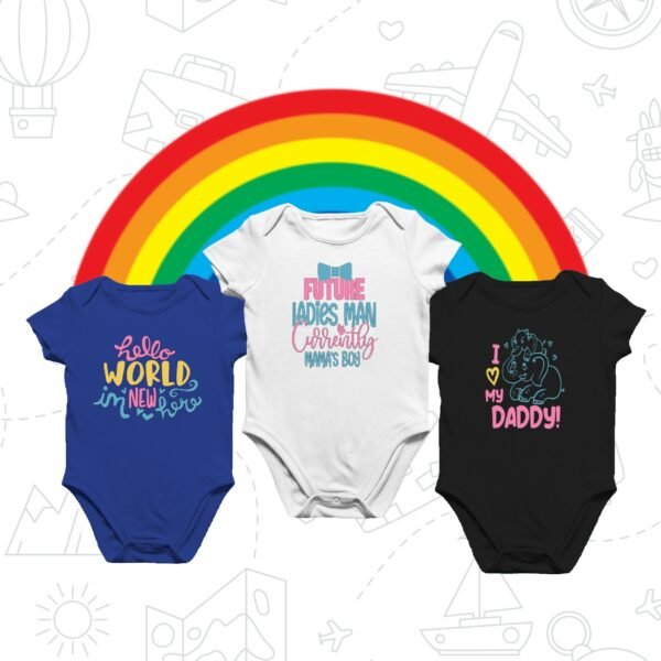 New Born Baby Romper Set Baby Onesies for Boys Set of 3