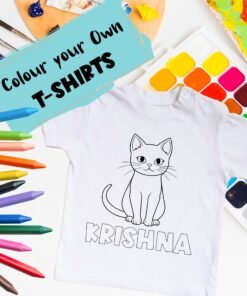 Personalised Kids Coloring T-Shirt - Color Your Own T-Shirt - Birthday Gifts for Kids