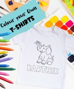 Personalised Kids Coloring T-Shirt - Color Your Own T-Shirt - Birthday Gifts for Kids