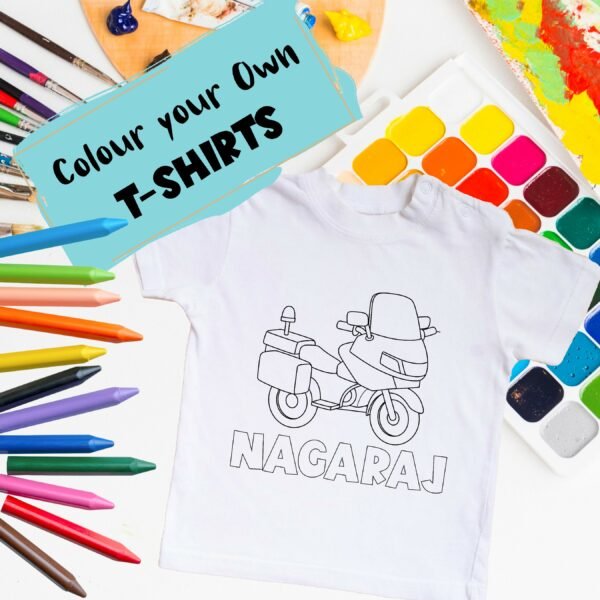 Personalised Kids Coloring T-Shirt - Color Your Own T-Shirt - Birthday Gifts for Kids