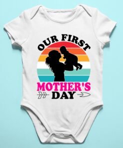 Baby First Mothers Day Rompers & T-Shirts for Newborn Baby – Mother’s Day Gifts for Mom and Baby