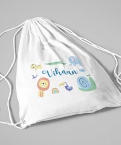 Personalised Kids Custom Name Drawstring Bag - Kids Drawstrring Bag