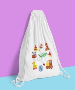 Alternative view of Personalised Kids Custom Name Drawstring Bag - Kids Drawstrring Bag