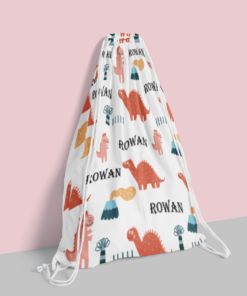Personalised Kids Custom Name AOP Drawstring Bag - Kids Drawstrring Bag AOP