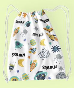 AOP Kids Custom Name Drawstring Bag