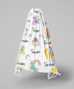 Personalised Kids Custom Name AOP Drawstring Bag - Kids Drawstrring Bag AOP