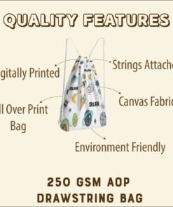 Alternative view of Personalised Kids Custom Name AOP Drawstring Bag - Kids Drawstrring Bag AOP