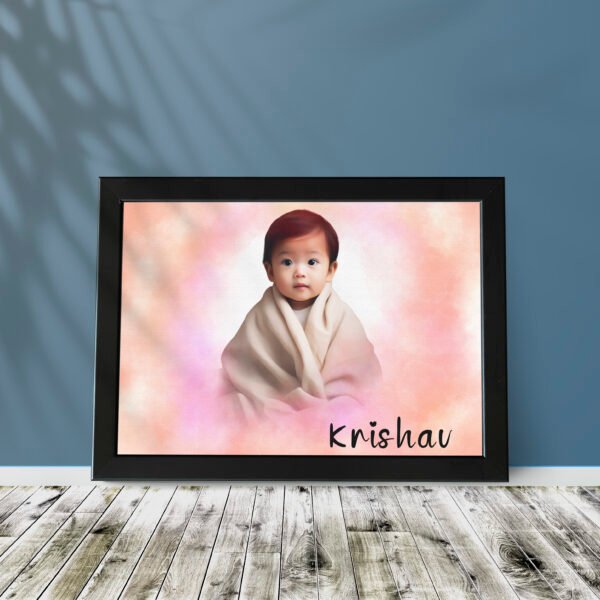 Personalized Baby Photo Potrait Wall Frames - First Year Birthday Gifts for Baby Boy or Baby Girl