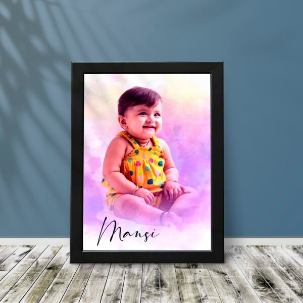 Personalized Baby Photo Potrait Wall Frames - First Year Birthday Gifts for Baby Boy or Baby Girl