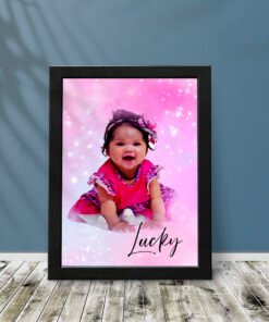 Personalized Baby Photo Potrait Wall Frames - First Year Birthday Gifts for Baby Boy or Baby Girl