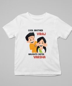 Siblings Matching T-Shirts – Personalized Rakhi Gifts for Kids