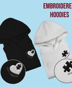 Personalised Couple Hoodies - Embroidery Print