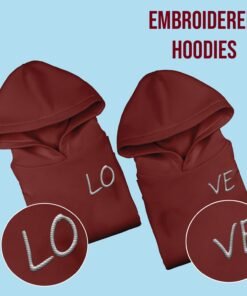 Personalised Couple Hoodies – Embroidery Print